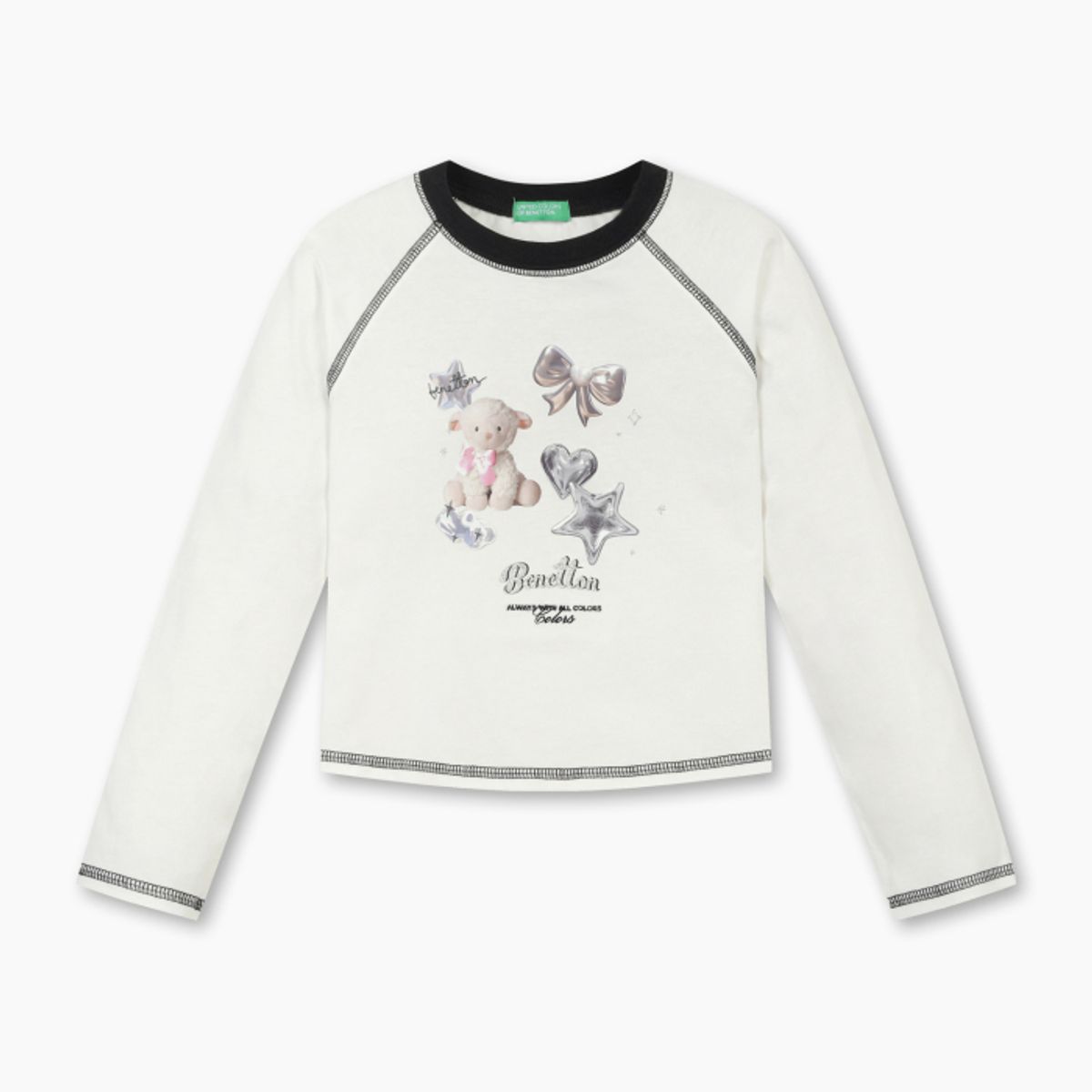 베네통키즈(BENETTONKIDS) 다이어리 그래픽 티셔츠_QATS14611IV
