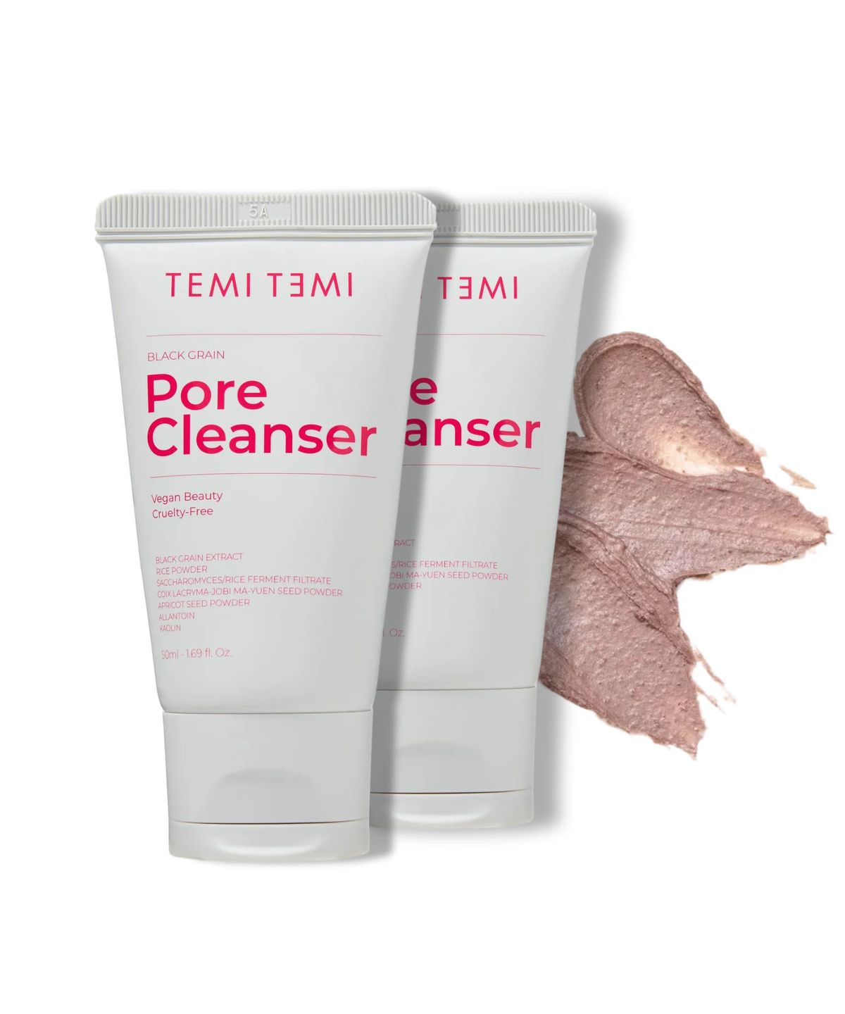 테미테미(TEMITEMI) 블랙그레인 모공 선크림 메이크업 올인원 저자극 클렌저 50ml 2개
