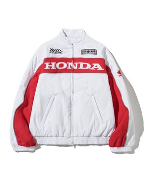 Piping Motorcycle Blouson Jacket White