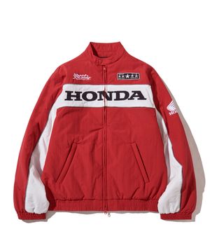 Piping Motorcycle Blouson Jacket Red