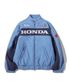 Piping Motorcycle Blouson Jacket Light Blue