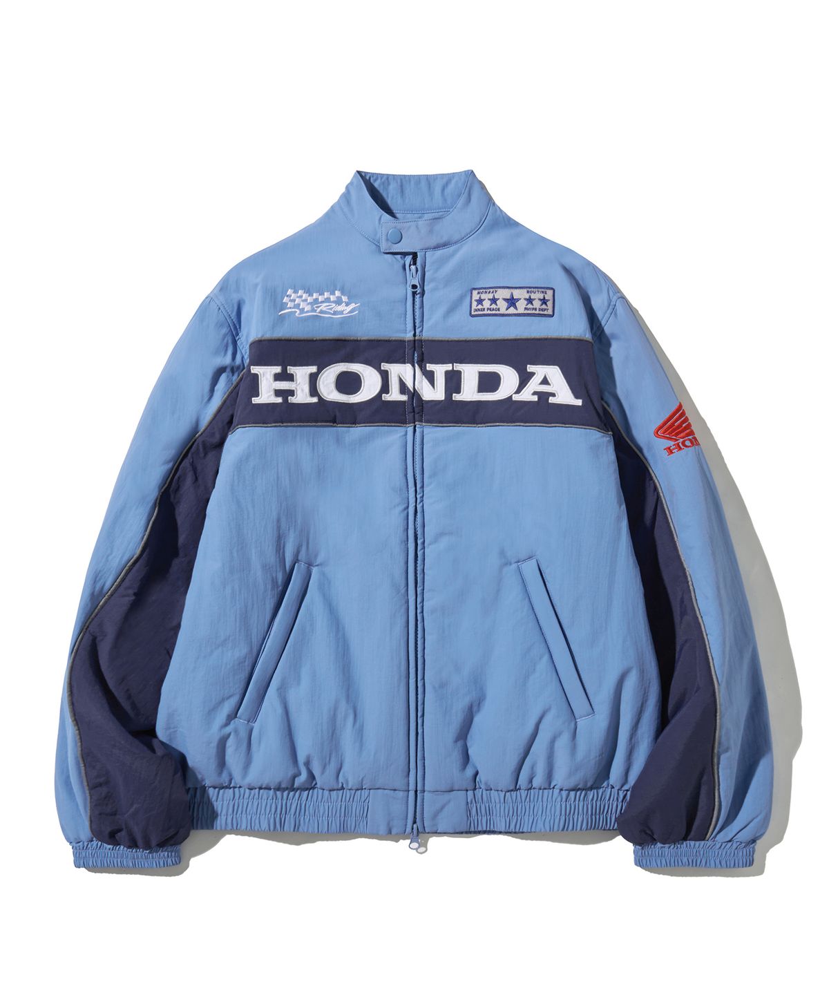 핍스 모터사이클(PHYPS MOTORCYCLE) Piping Motorcycle Blouson Jacket Light Blue
