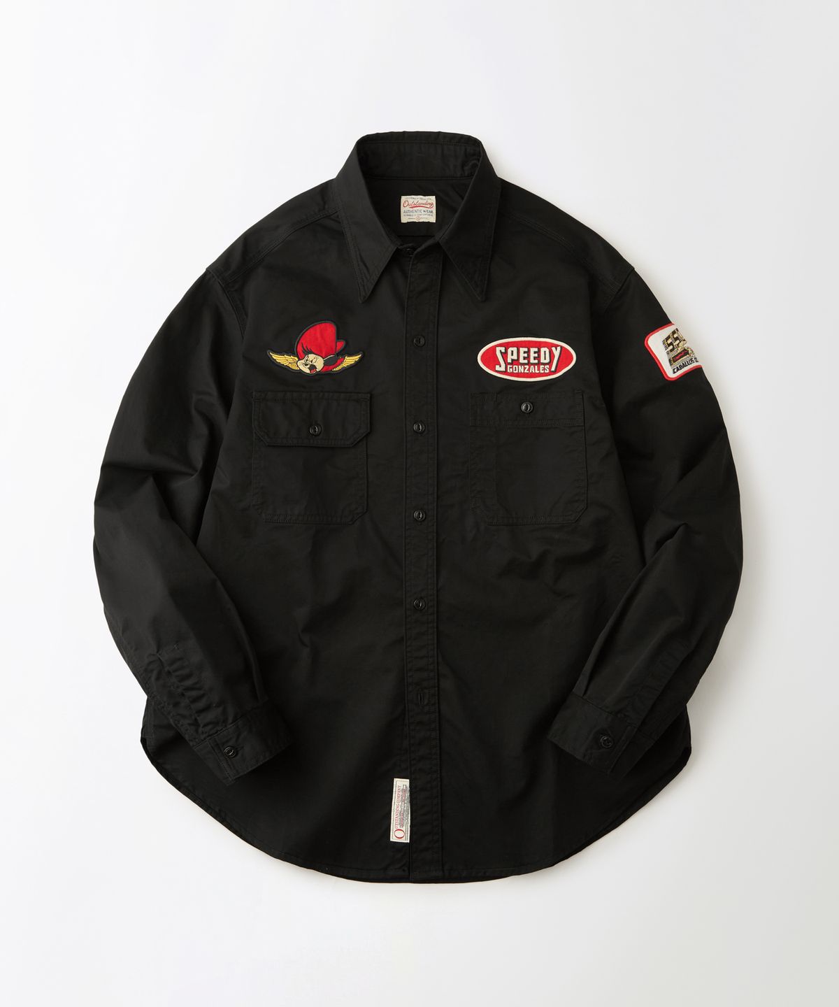 아웃스탠딩(OUTSTANDING) [LOONEY TUNES] TRIPLE STITCH MECHANIC SHIRT_BLACK