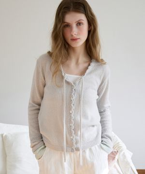 헤일라 스칼럽 레이어드 가디건 ( 라이트그레이)