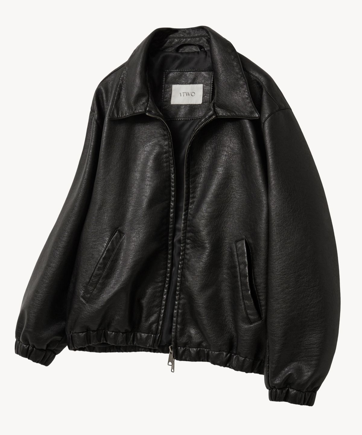 브이투(VTWO) 8303 워싱 레더 싱글 자켓 (BLACK)