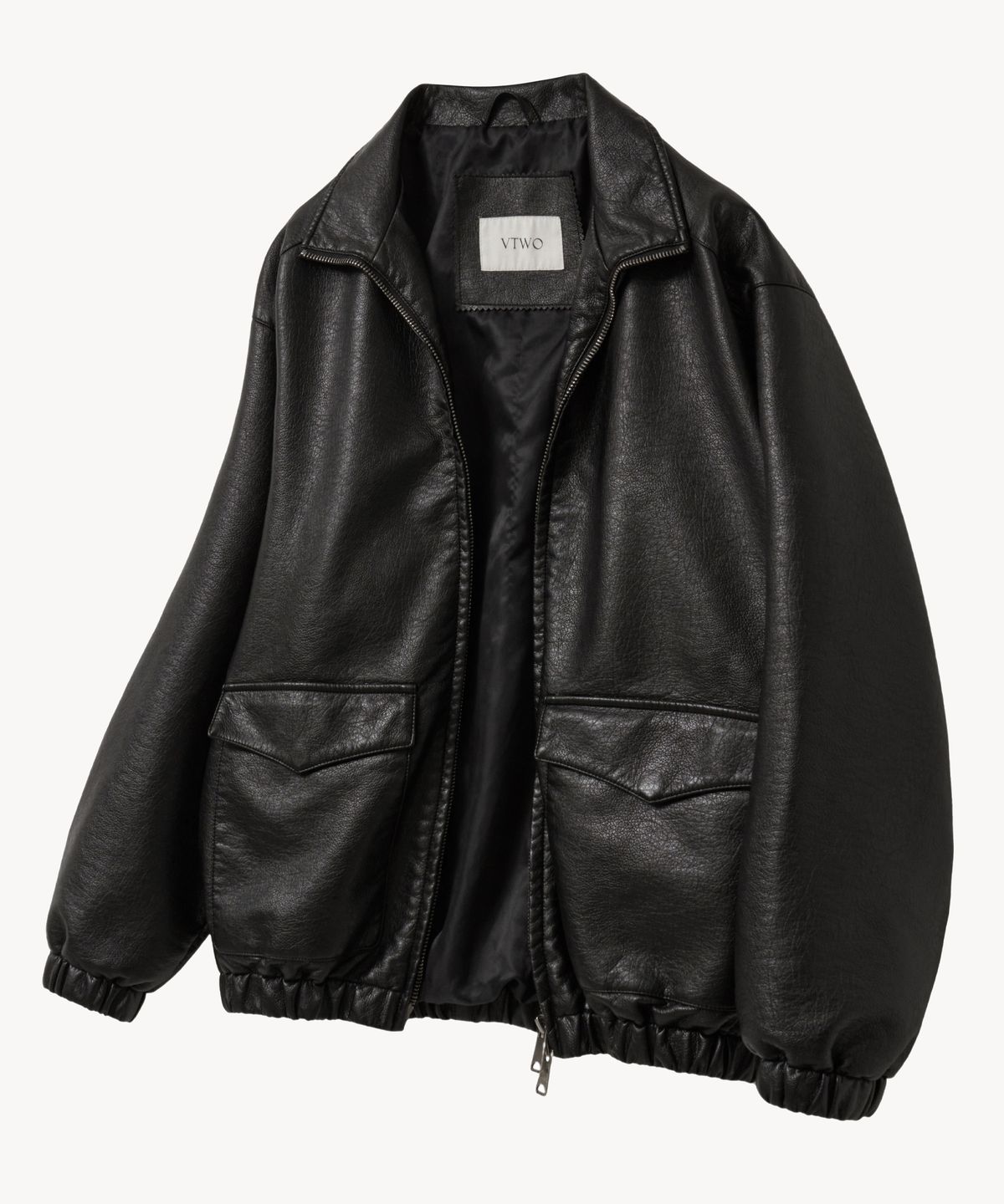 브이투(VTWO) 8299 워싱 레더 오버핏 자켓 (BLACK)