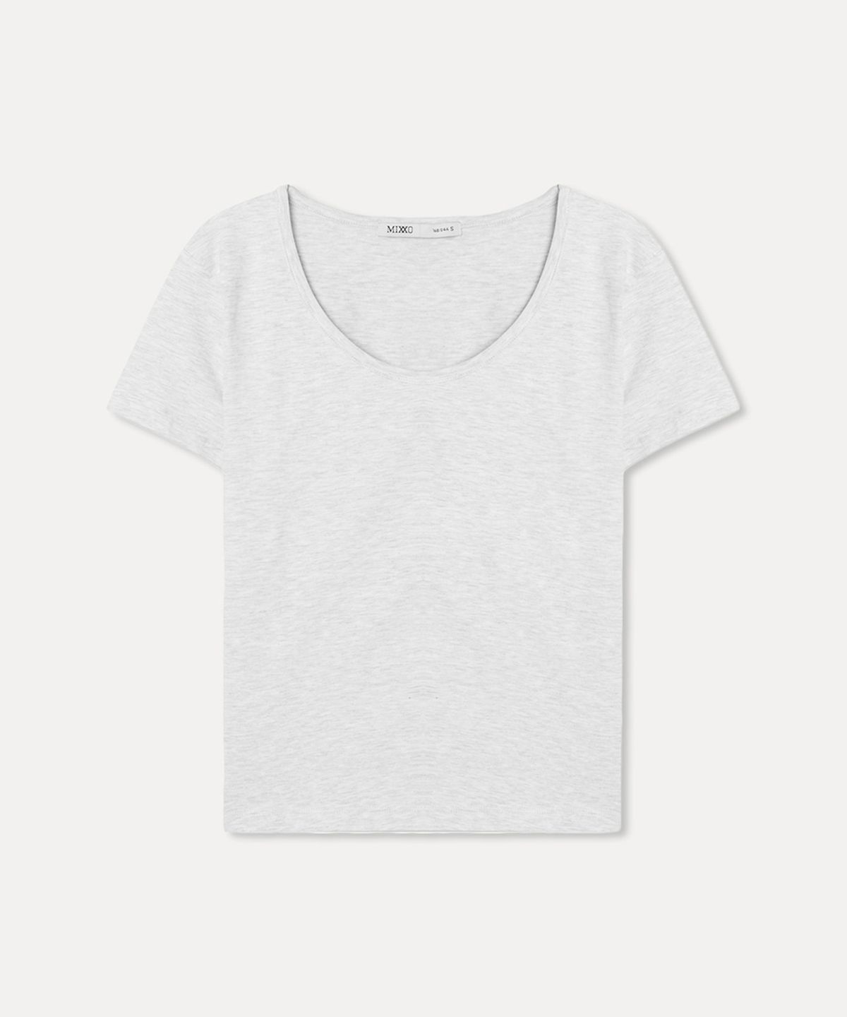 미쏘(MIXXO) U넥 반팔 티셔츠_MIWHWG340A