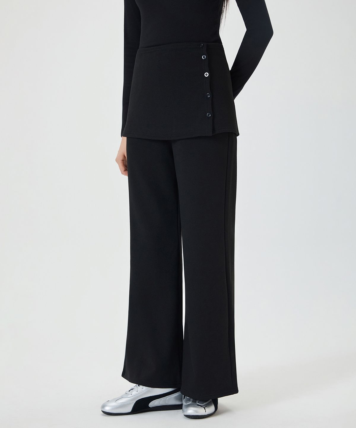미쏘(MIXXO) 기모 스커트 레이어드 밴딩팬츠_MIWTMG31SS