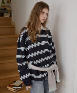 마틴 스트라이프 럭비 티셔츠 ( 네이비 )