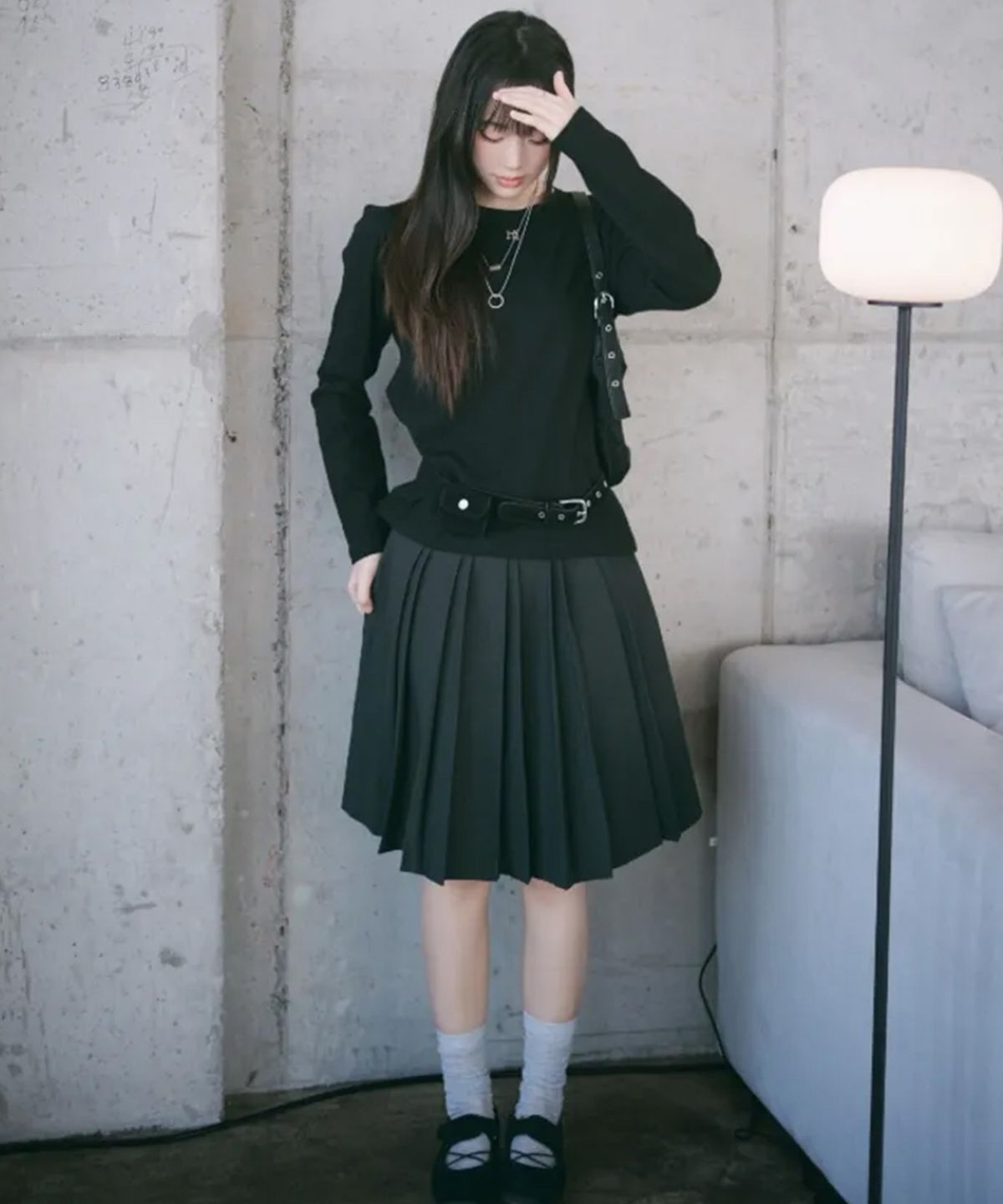 미쏘(MIXXO) 플리츠 랩 스커트_MIWWHG913C