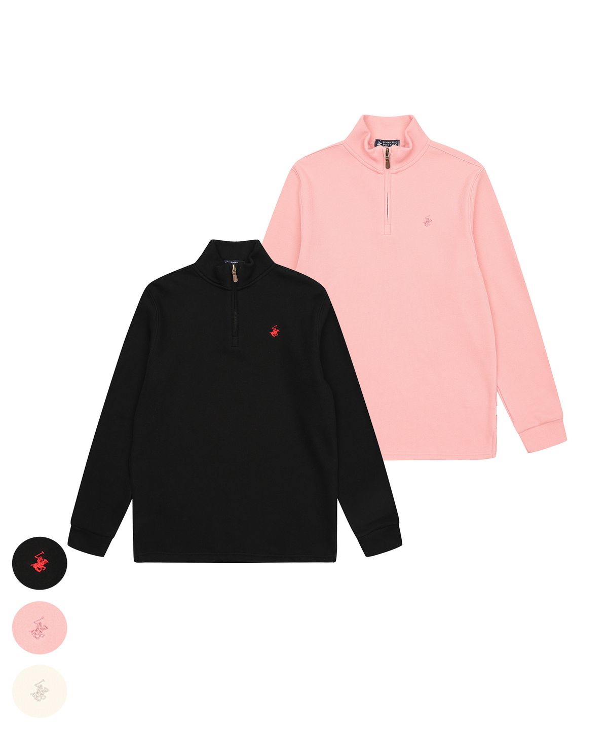 비버리힐스 폴로클럽(BHPOLOCLUB) [2PACK] 여성 시그니처 기모 하프집업 3Color TS484