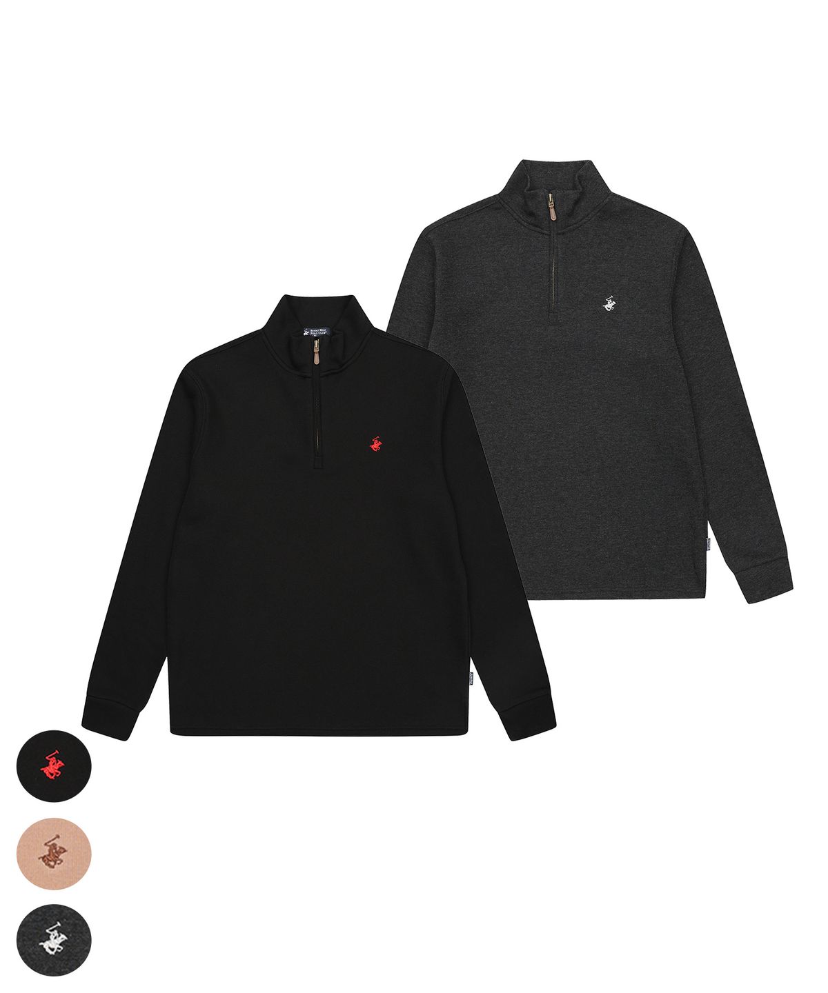 비버리힐스 폴로클럽(BHPOLOCLUB) [2PACK]남성 시그니처 기모 하프집업 3Color TS483