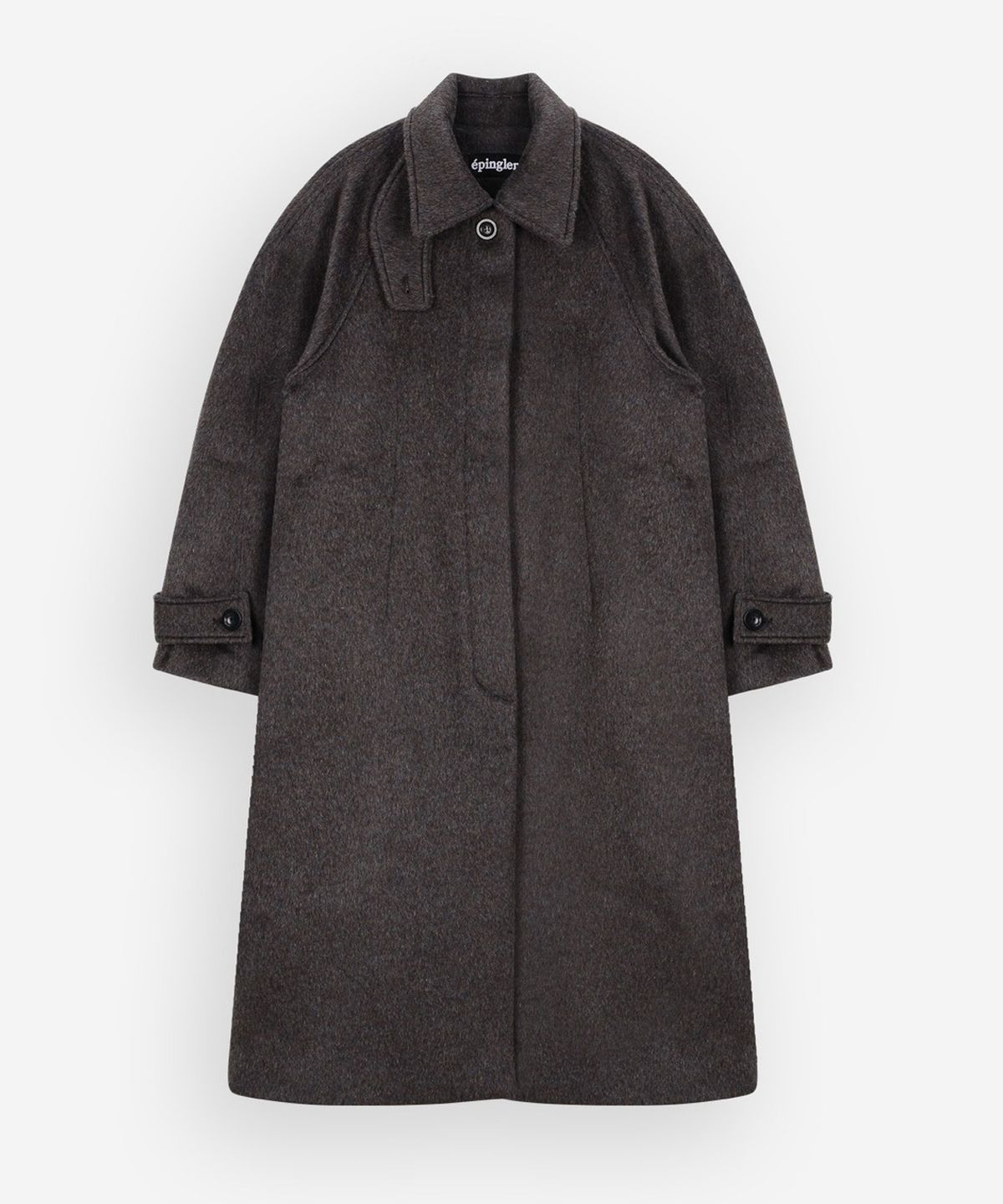 에핑글러(EPINGLER) HIGH NECK COAT - CHARCOAL BROWN