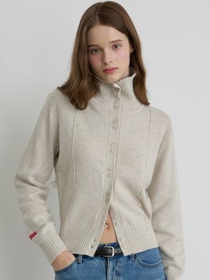 하이넥 버튼 가디건 OTM