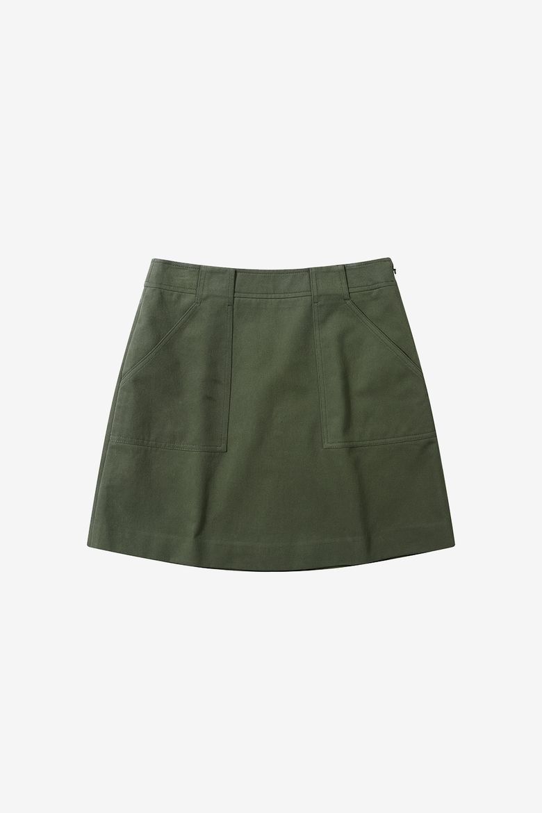 Cotton pocket skirt_Khaki
