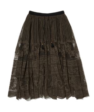레이스 플레어 롱 스커트 브라운_FS1WS15F