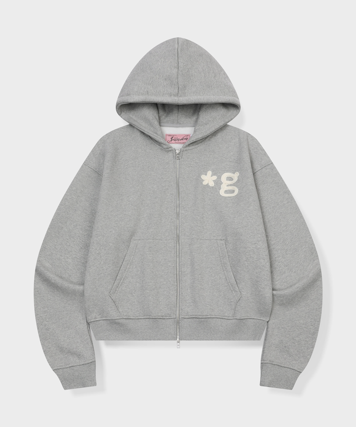 글런든(GRUNDEN) HAND WORK FLUFFY HOODIE ZIP-UP (GREY)