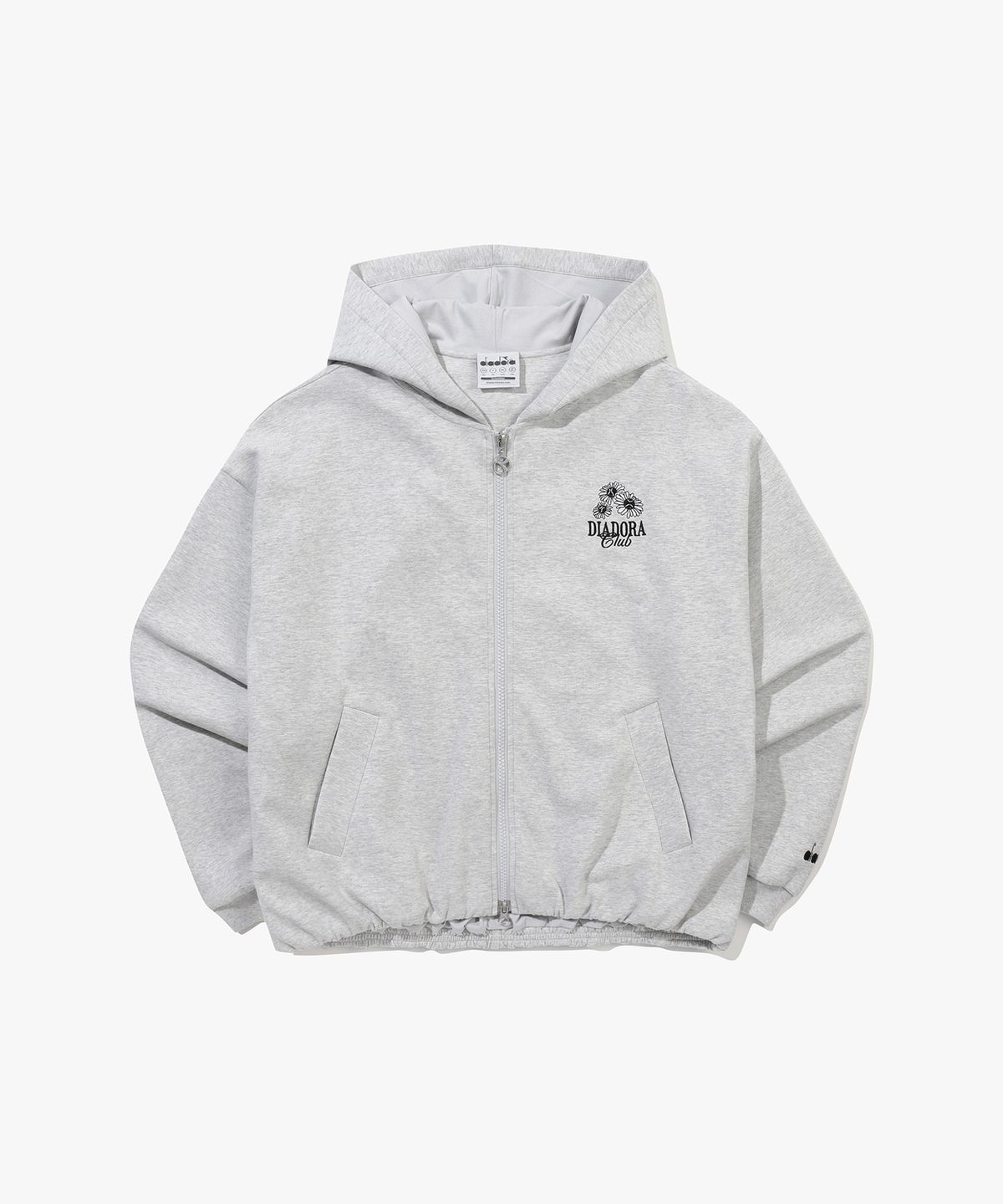 디아도라(diadora) 블루밍 벌룬 후드 자켓 우먼 멜란지그레이 MELANGE GREY
