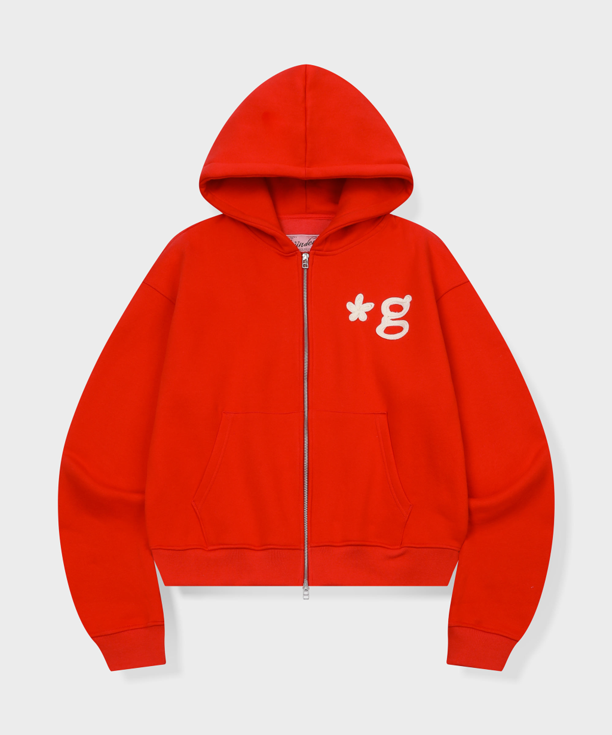 글런든(GRUNDEN) HAND WORK FLUFFY HOODIE ZIP-UP (RED)