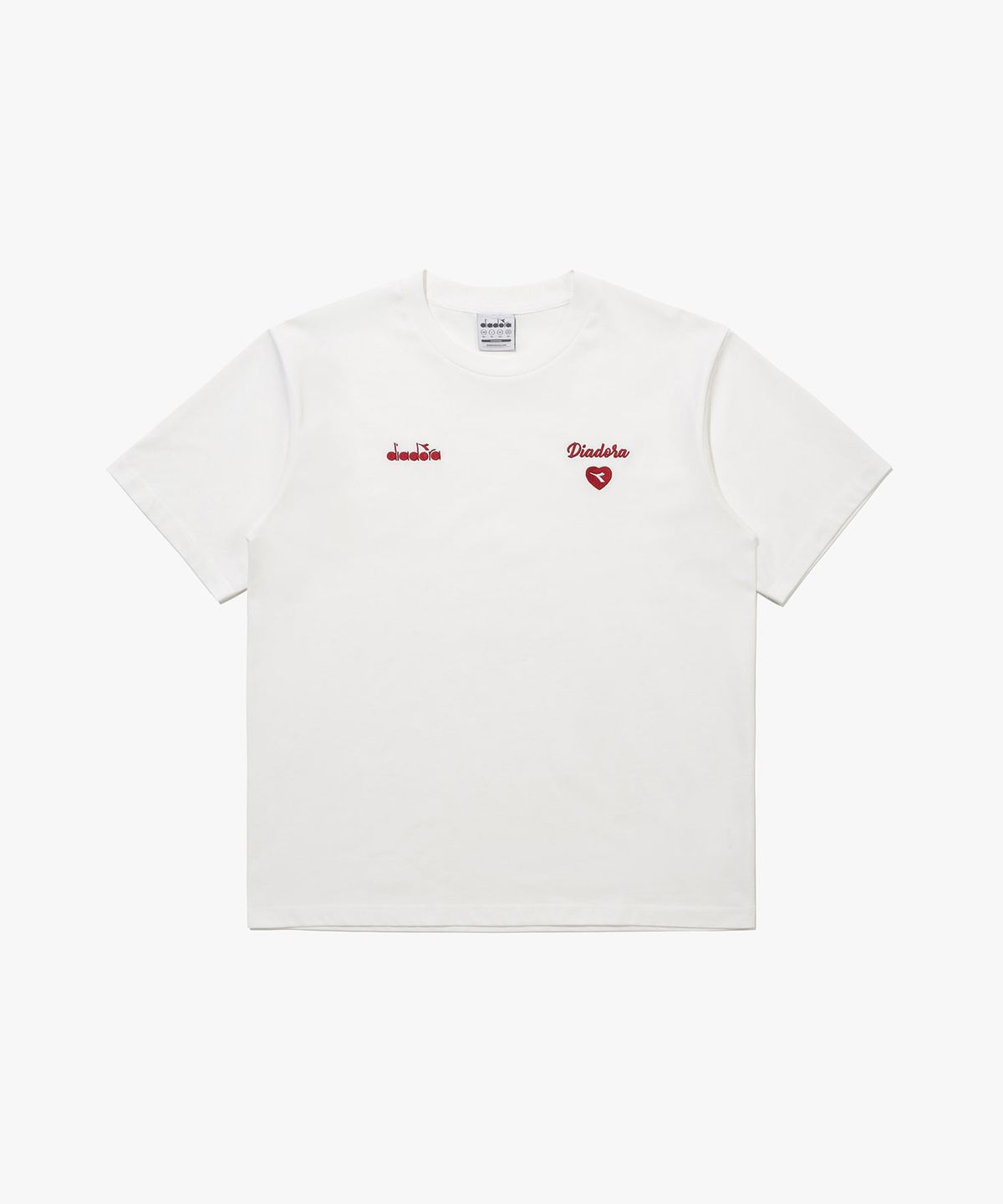 디아도라(diadora) 하트 로고 반팔 티셔츠 IVORY