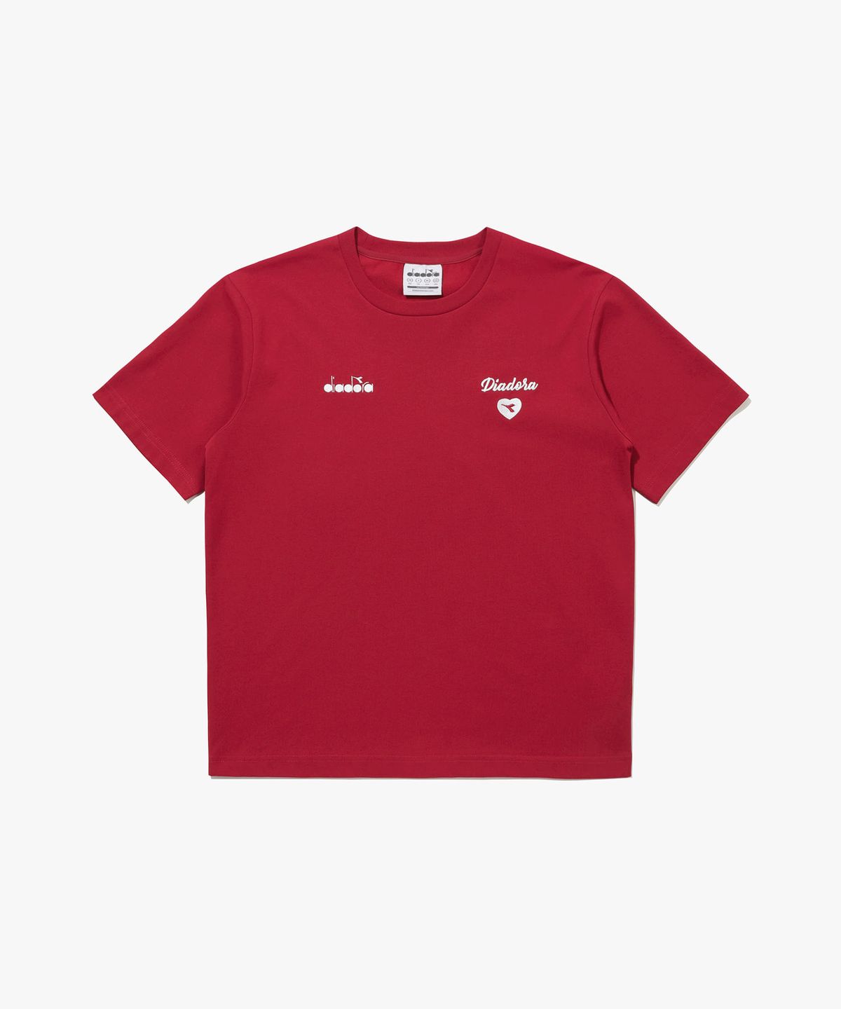 디아도라(diadora) 하트 로고 반팔 티셔츠 RED