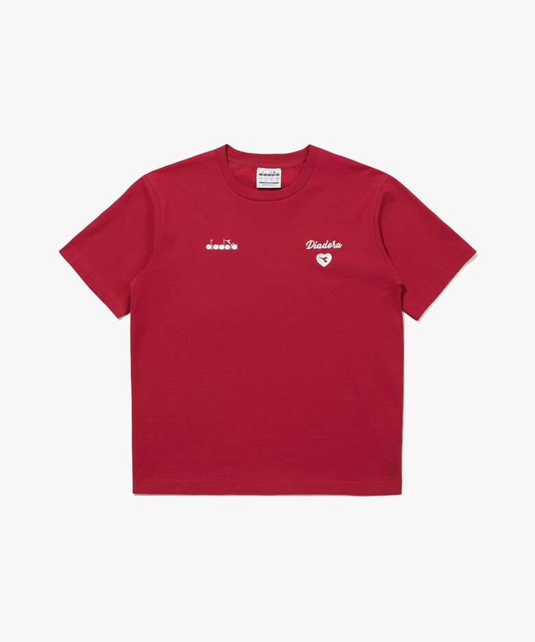 하트 로고 반팔 티셔츠 RED