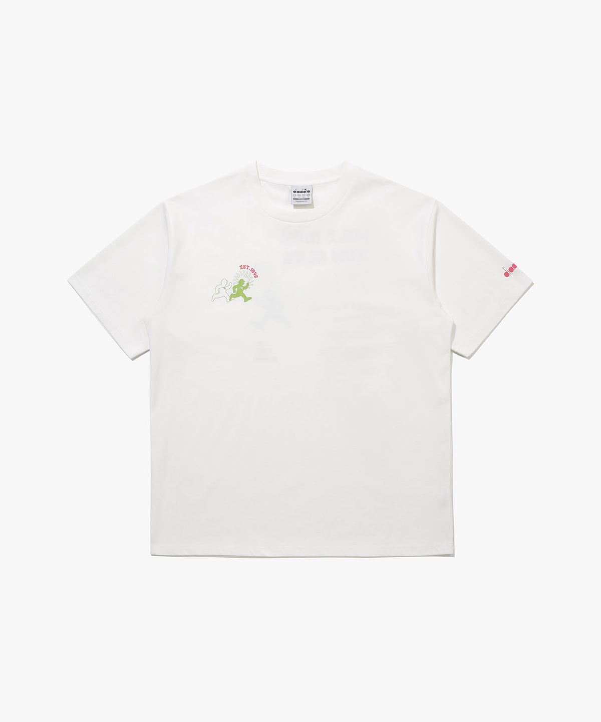 디아도라(diadora) HIGH MILE 런클럽 그래픽 반팔 티셔츠 IVORY