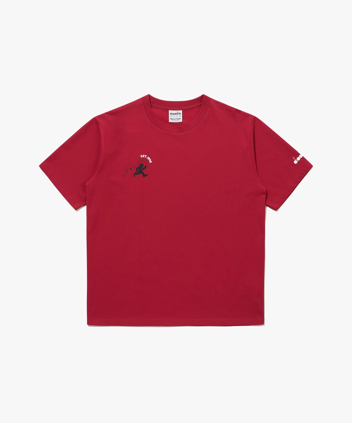 디아도라(diadora) HIGH MILE 런클럽 그래픽 반팔 티셔츠 RED