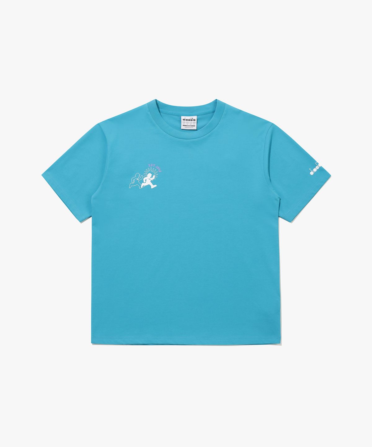 디아도라(diadora) HIGH MILE 런클럽 그래픽 반팔 티셔츠 TURQUOISE