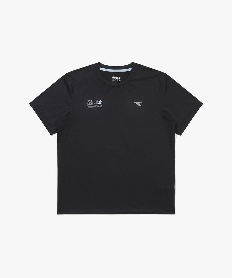 기능성 폴리 메쉬 러닝 반팔 티셔츠 블랙 BLACK