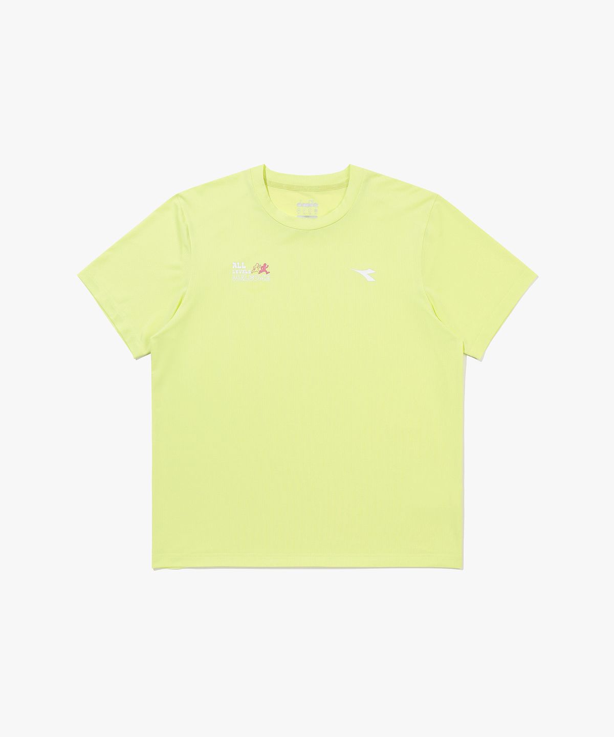 디아도라(diadora) 기능성 폴리 메쉬 러닝 반팔 티셔츠 라임 LIME