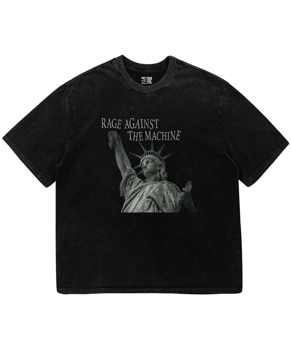 네이비팀(NAVYTEAM) RAGE AGAINST THE MACHINE 피그먼트 다잉 반팔 티셔츠