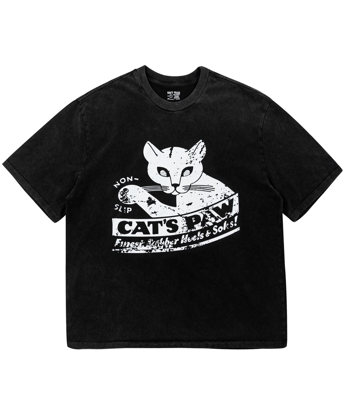 네이비팀(NAVYTEAM) CATS PAW 피그먼트 다잉 반팔 티셔츠