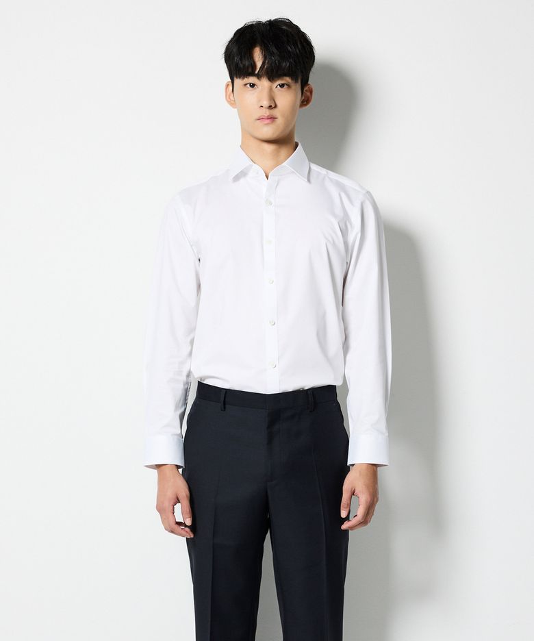 [BLACK LABEL] 소프트 뱀부 소재 셔츠 화이트 (클래식핏)_SDSXZ91CSW