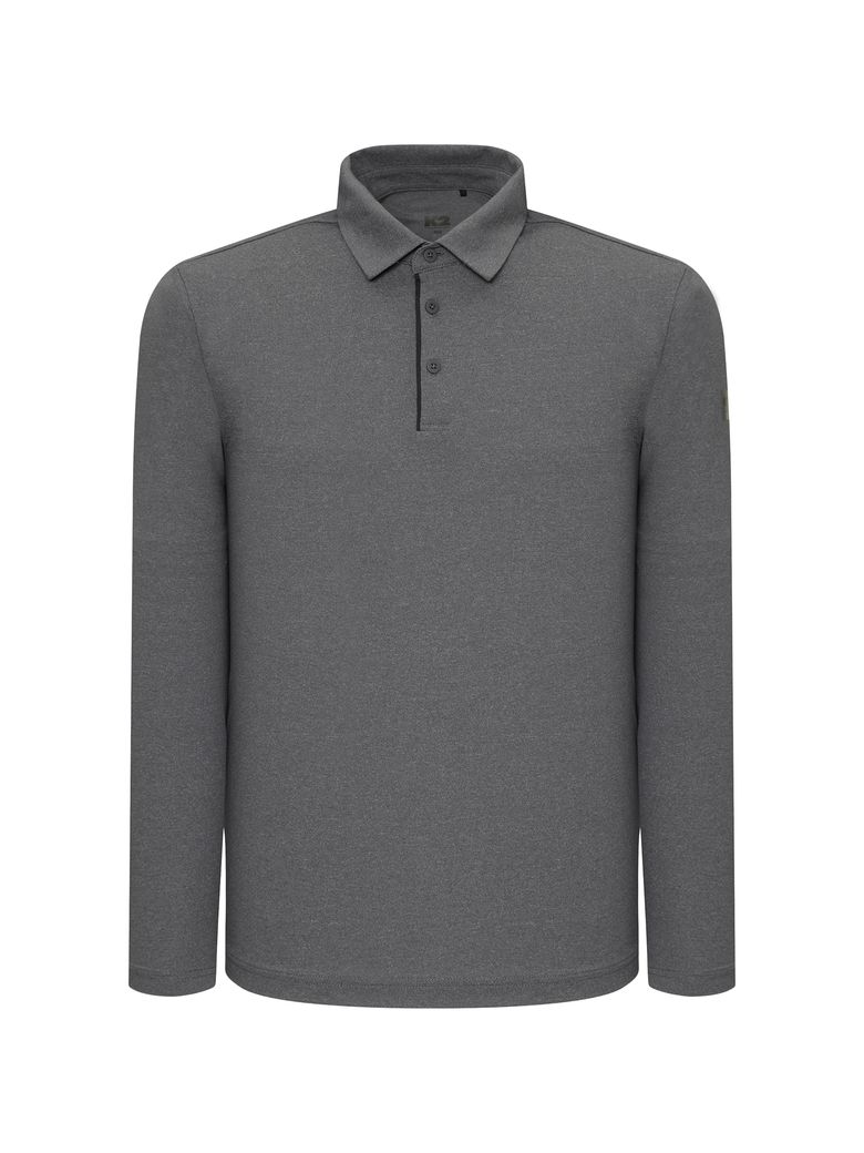 BOOST_긴팔 폴로 티셔츠_Melange GREY