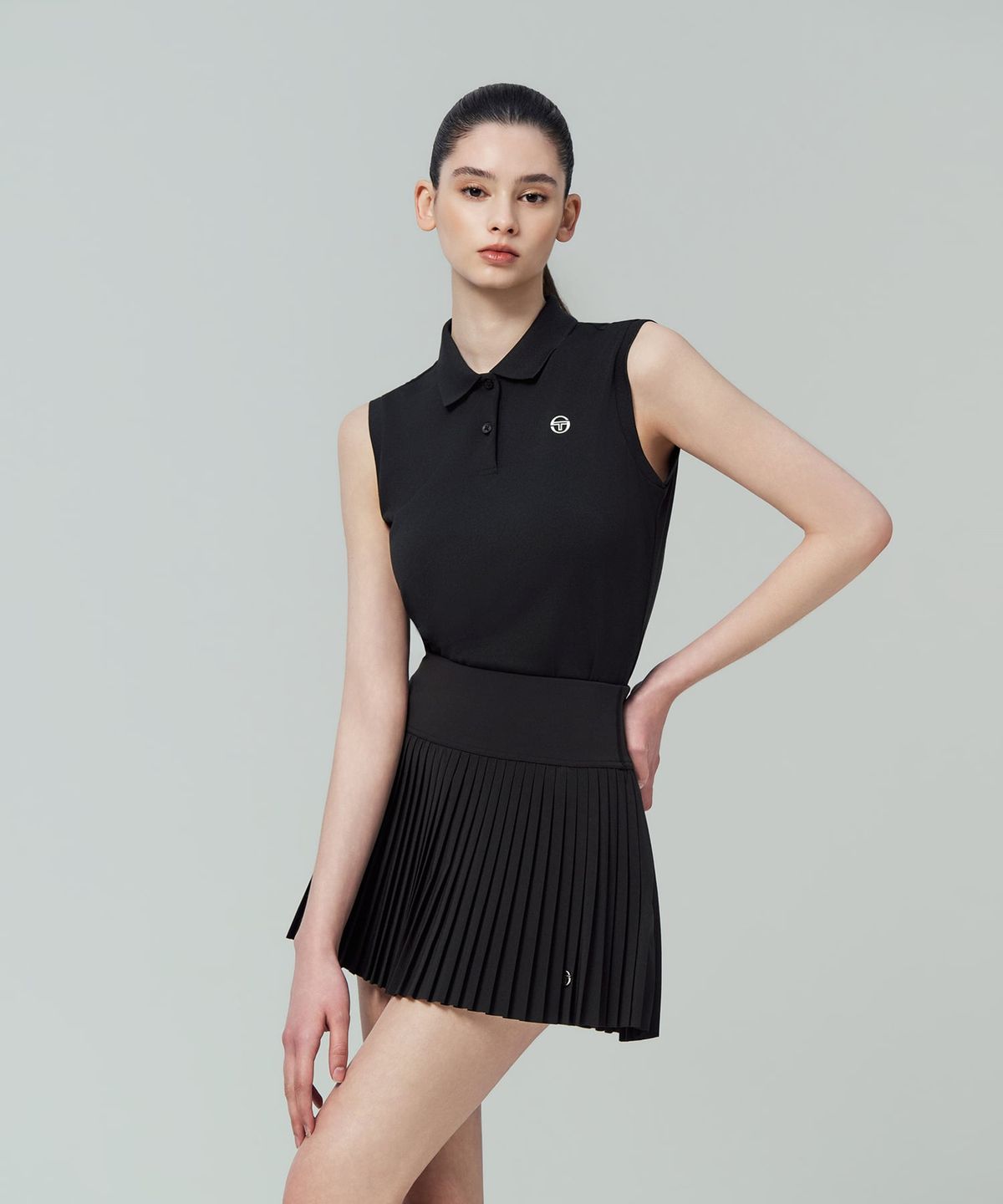 세르지오 타키니(SERGIO TACCHINI) W 플레잉 슬리브리스 폴로 (Black)