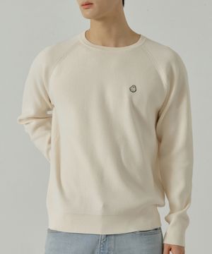 남녀공용 하찌 래글런 액티브 라운드 니트 [버터]_HG1SW010