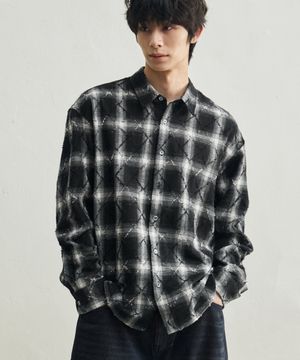 아가일 데미지 체크 셔츠 [블랙]