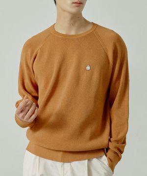 남녀공용 하찌 래글런 액티브 라운드 니트 [오렌지]_HG1SW010