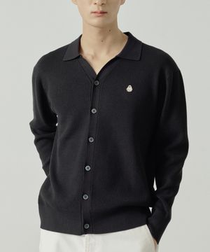 남녀공용 하찌 액티브 카라넥 가디건 [매트블랙]_HG1SW011