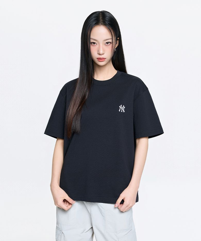 베이직 헤비웨이트 오버핏 반팔 티셔츠 NY (Black)