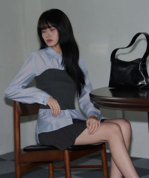 세렌 뷔스티에 레이어드 셔츠 [BLUE]