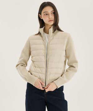 [W]니트 배색 패딩 다운 점퍼 - 2color