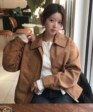 [W]스웨이드 블루종 오버핏 점퍼