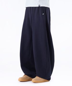 커브드 사이드 핀턱 벌룬 스웨트팬츠 GLP-650_네이비