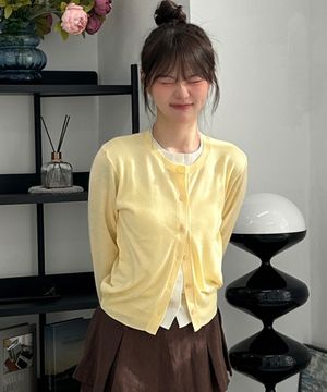 [W]라운드넥 레이어드 가디건 -2color