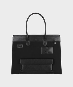 카우스플릿 레더 캔버스 토트백 [블랙]