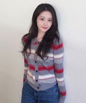 [W]멀티 스트라이프 카라 가디건