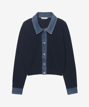[W]연청 데님 믹스 가디건