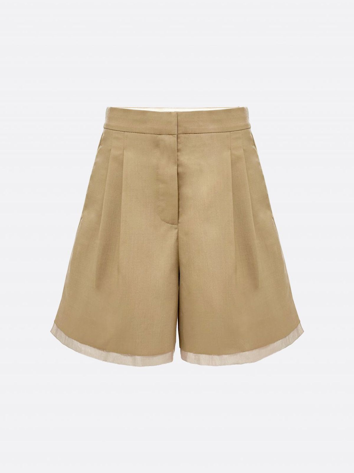 엘시 아일랜드(ELCY ISLAND) Grace Organza-Trim Wool Shorts (BEIGE)